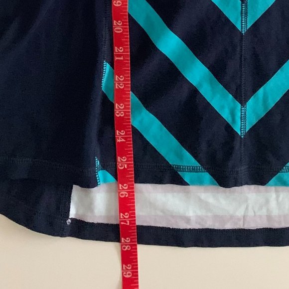 NWOT Denim & Co. Color Block V-Neck Aqua Blue/Navy 3/4 Sleeve Shirt Size Large - Picture 9 of 11